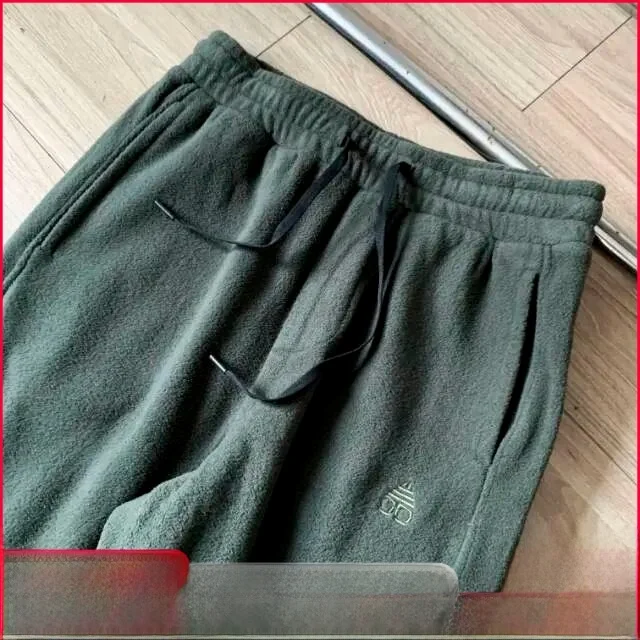 

Thiened Double-sided Fce Sweatpants for Men Outdoor Leisure Warm Polyester Fiber Autumn Winter Wear Resistant Cuffed Pants