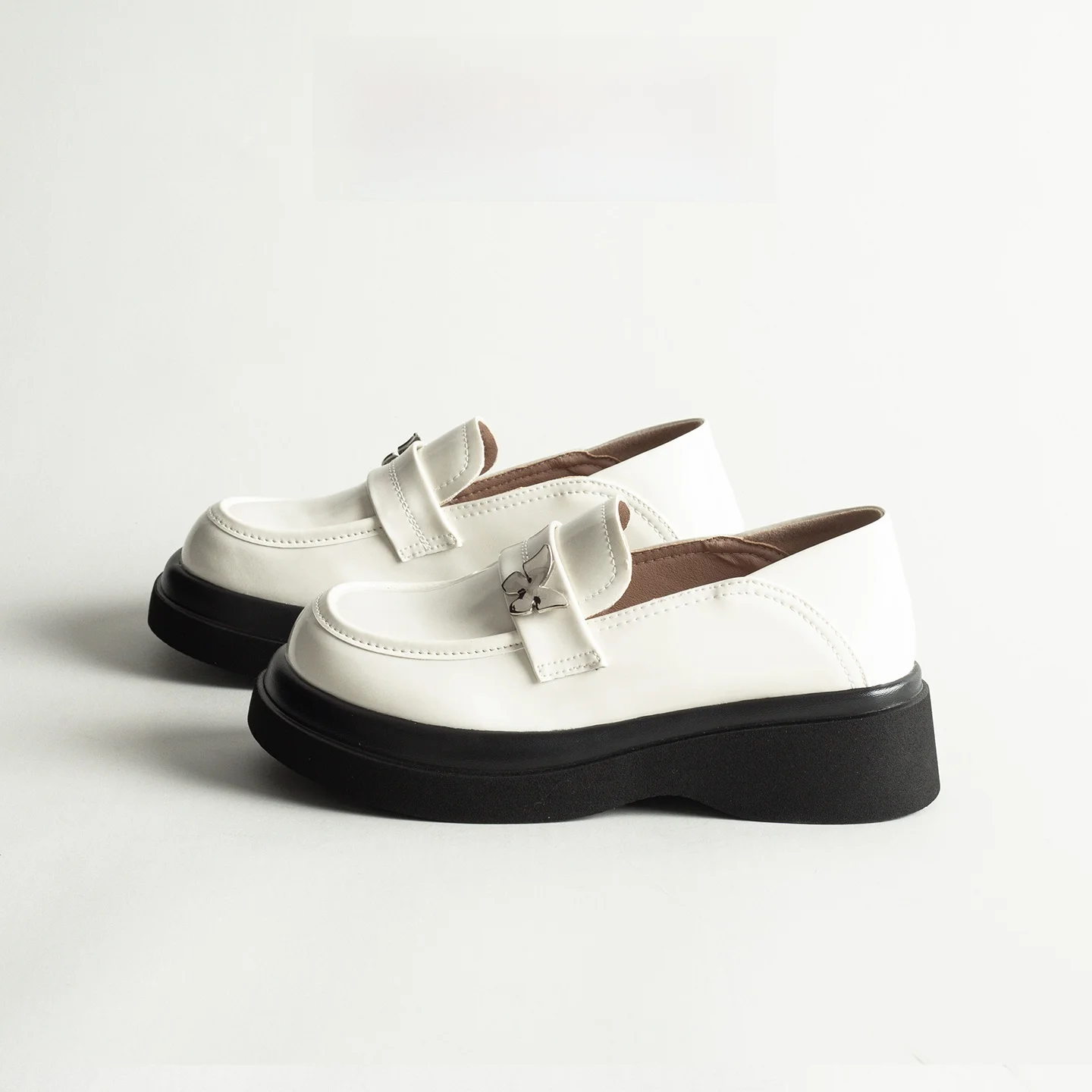 

Leather Flats Women's Thick Bottom Spring British Style Uniform Shoes Easy Wear Small Leather Shoes Versatile Singl...