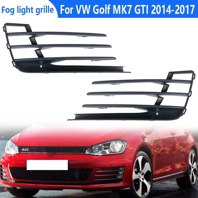 1 Para Matowych Czarnych Kratki Przednich Świateł Przeciwmgielnych do VW Golfa MK7 GTI 2014-2017, Dolna Kratka Zderzaka, Pokrywa 5G0853665E 5G0853666E
