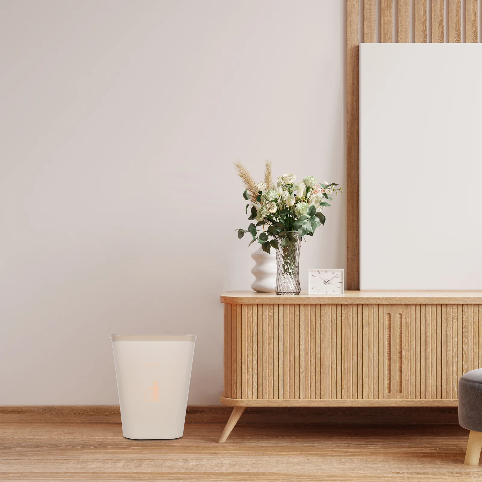 

1Set Trash Can Plastic Reusable Odor Sealing Design for Bedroom Bathroom Office Living Room Waste Basket Garbage Bin