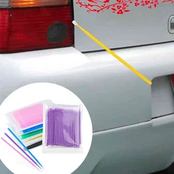 100 Uds herramientas de mantenimiento de coche cepillos pintura retoque pluma amarilla desechable odontología accesorios de punta pequeña detalles de coche