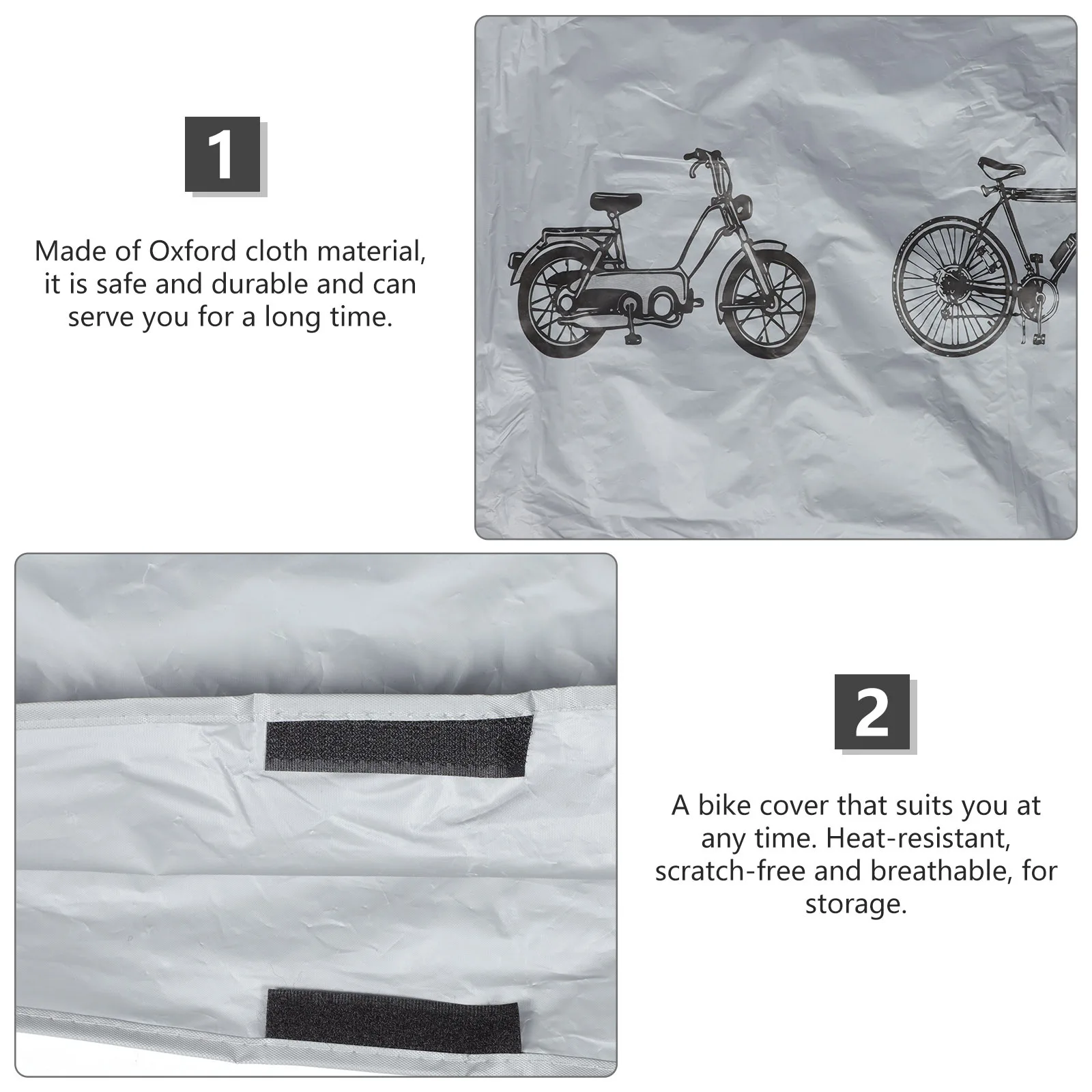 غطاء حماية للدراجة الرمادية مقاوم للغبار للدراجات النارية في الهواء الطلق مقاوم للماء ومقاوم للاهتراء وواقي الدراجة المحمول #1