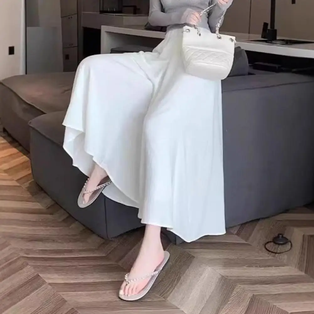 Wiosenne letnie damskie spodnie z szerokimi nogawkami spódnice Casual wysokiej talii Pantalones koreański styl elegancka moda luźne spodnie odzież Mujer