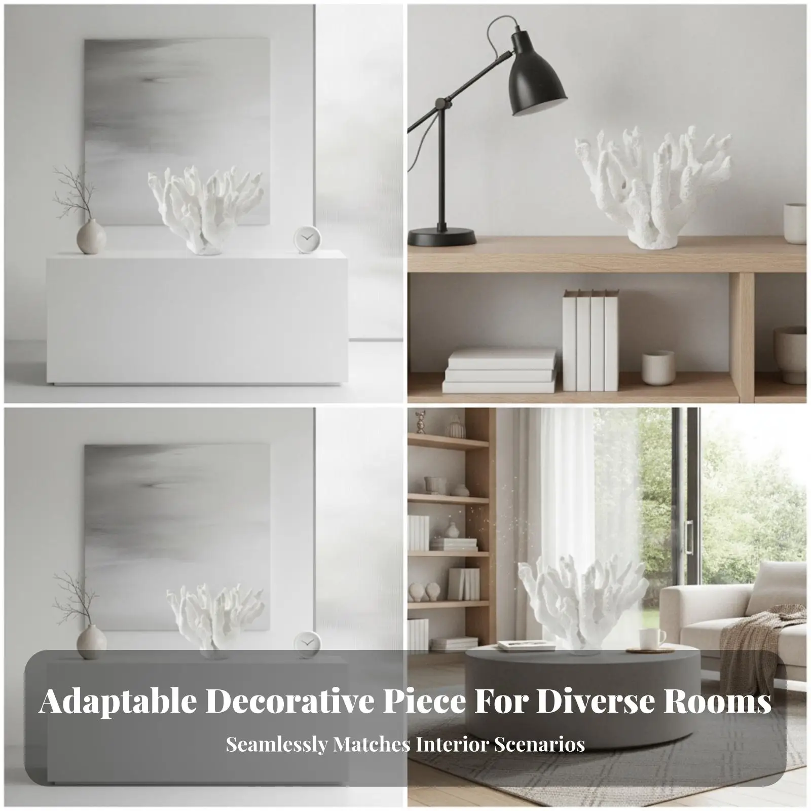 Abstract Resin Coral Craft Modern Miniatures Art Sculpture Decoration for Home Office Tabletop