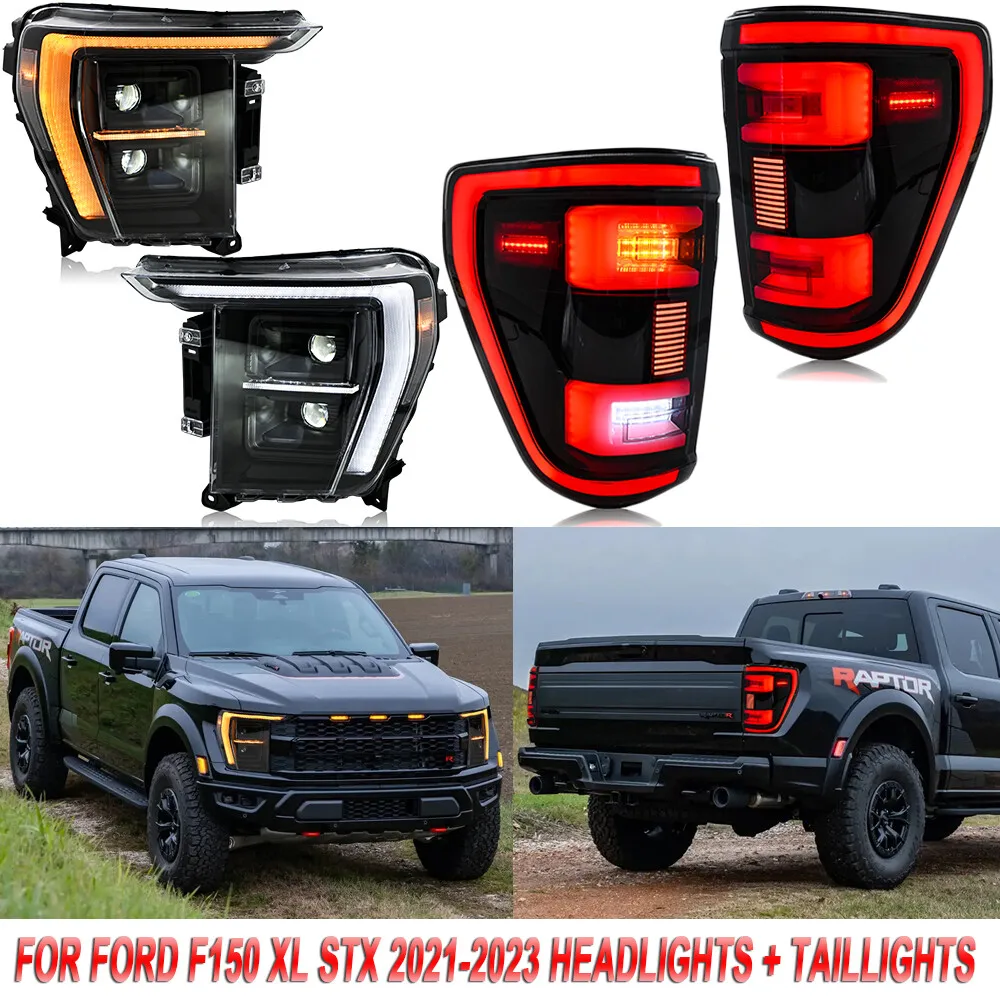 

Full LED Headlight + Tail Lights For Ford F150 XL STX 2021 2022 2023 Front&Rear Head Lamps Smoke DRL Headlamp Accessories