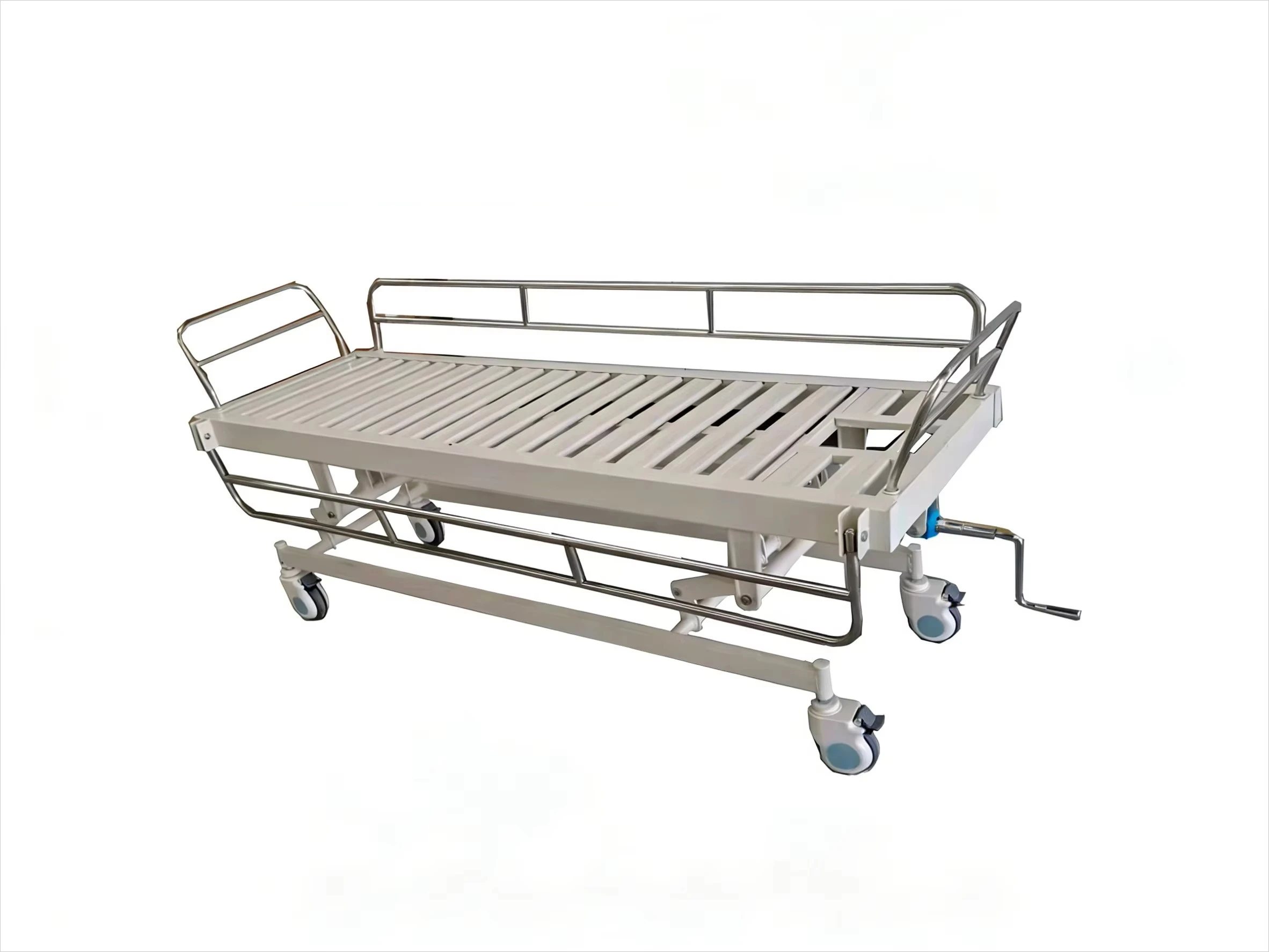 Mobile Manual Medical Shower Bed, Hospital Bath Auxiliary Bed With Stainless Steel Structure, Multifunctional Home Care Bed