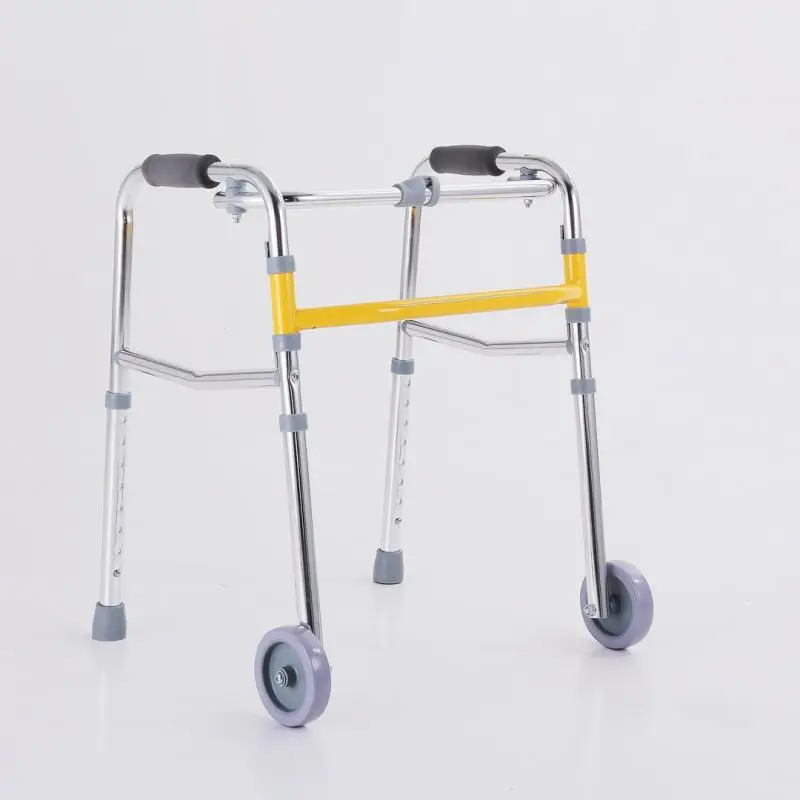 Cerebral Palsy Children Walking Aid Hemiplegic Patient Lower Limb Training Aluminum Alloy Foldable Standing Frame with Wheels