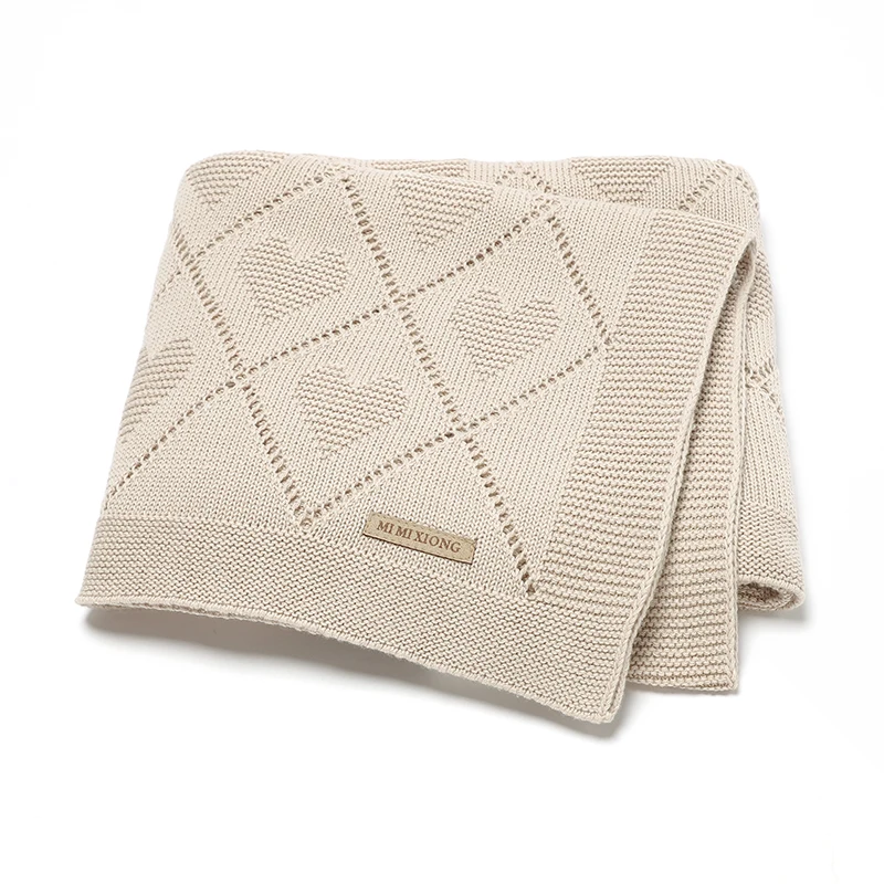 

Хлопковые детские одеяла, вязаная детская коляска, пеленание, мягкая модная однотонная полая одеяло для новорожденных мальчиков и девочек, пледы 90*70 см