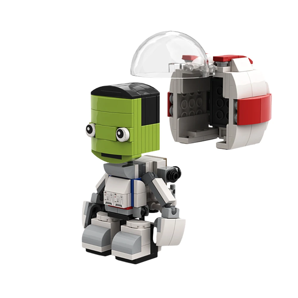 Moc KSP Kerman Green Humanoid Aliens Building Blocks Kerbal Space Program Model Space Flight Astronaut Brick Kids Adult Toy Gift