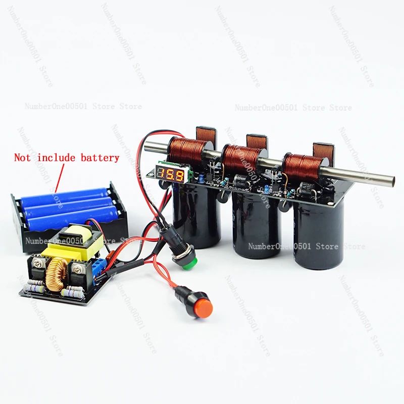 High-voltage Integrated Electromagnetic Gun Multi-stage DIY Coil Gun Kit Physics Experiment Teaching Science and Education Model