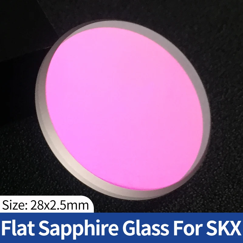 Flat Watch Reflective Glass For SKX013 SKX015 Blue/Red/Clear AR Coating Sapphire Crystal 28*2.5mm Big Chamfer Mod Accessories