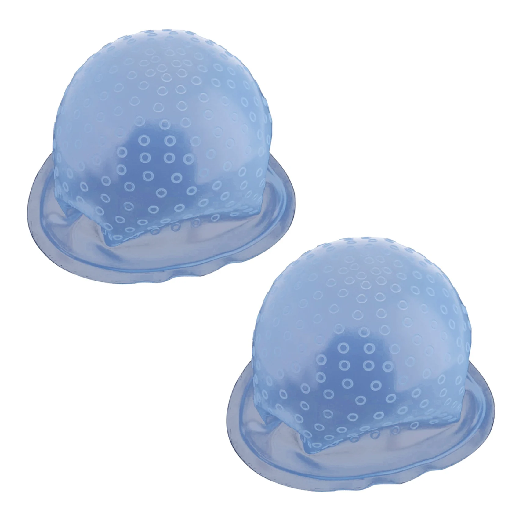 

A94E-2X Reusable Salon Highlighting Dye Hair Coloring Frosting Cap With Metal Hook Blue