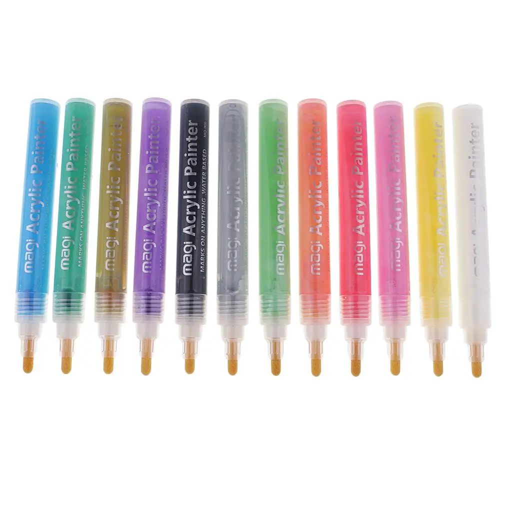 

12 перманентных акриловых маркеров для изготовления детских карточек