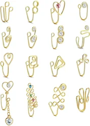 Drperfect 1Pc Stainless Steel Nose Cuff Non Piercing Fake Nose Rings for Women Rings Fake Piercings Clip on Nose Rings