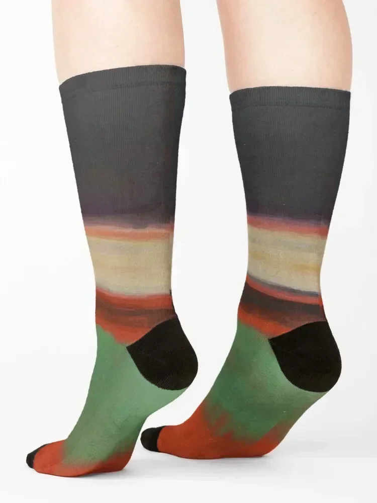 Mark Rothko Magenta, Black, Green on Orange Socks funny gifts valentine gift ideas heated Novelties Men's Socks Women's