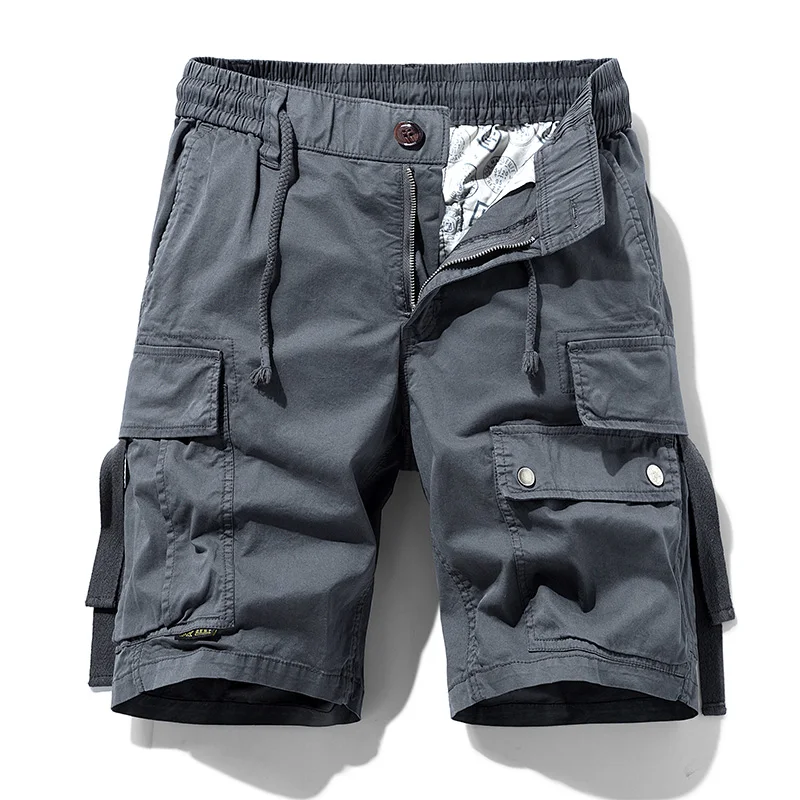 

Summer New Men Cargo Multi Pocket Shorts Mens Solid Casual Cotton Beach Shorts Mens Spring Pants Jogger Shorts Male Dropshipping