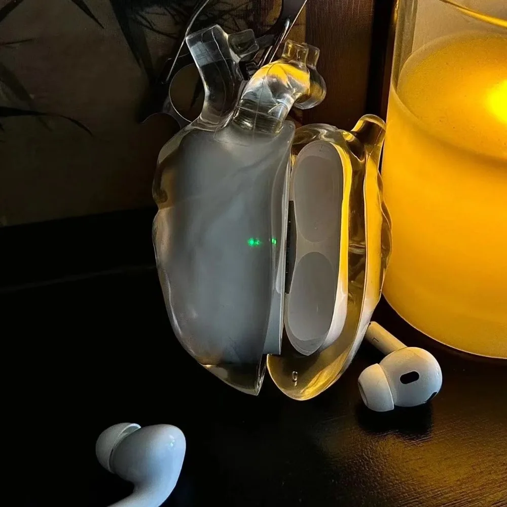 Accessori per auricolari Custodia protettiva per cuffie Custodia protettiva in silicone trasparente per auricolari Bluetooth per Airpods Pro2