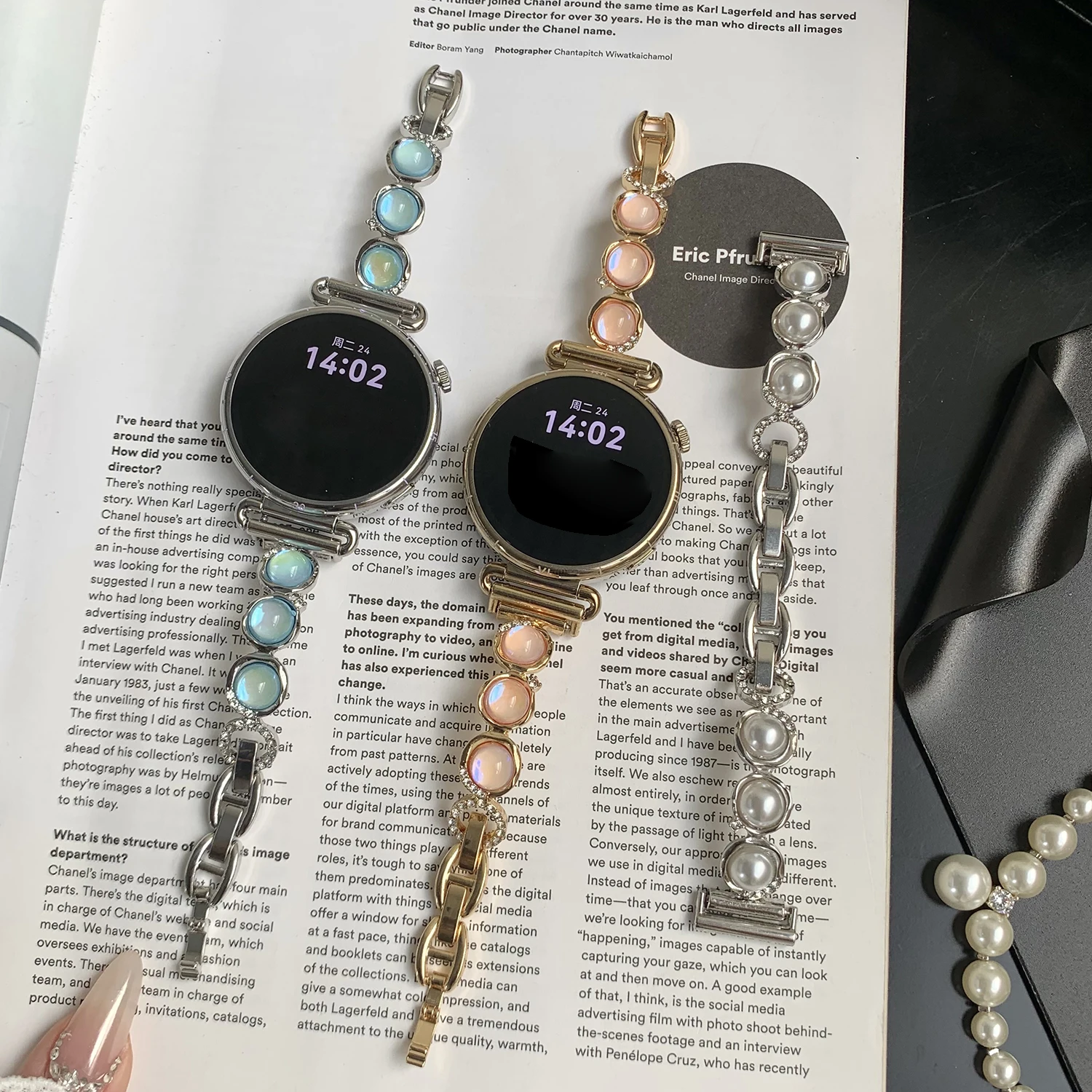 

Универсальный ремешок-браслет Aurora Pearl 18/20/22 мм для Huawei 8/9/10/11/11Pro GT4/5/6 41 мм Fit3/4/4pro, модный женский ремешок