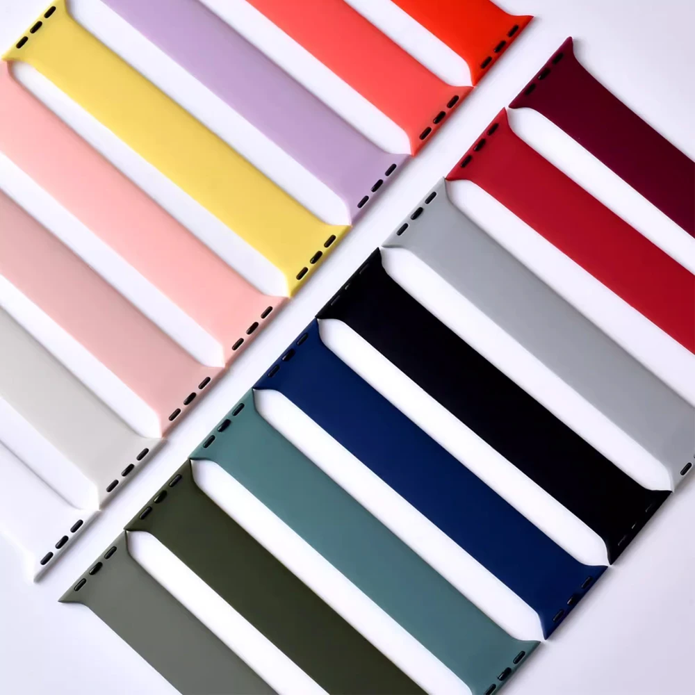 

Ремешок силиконовый Solo Loop для Apple Watch Band 44 мм 40 мм 45 мм 41 мм 49 мм 38 мм, браслет для часов correa iwatch Ultra series 9 8 7 se 3 5 6