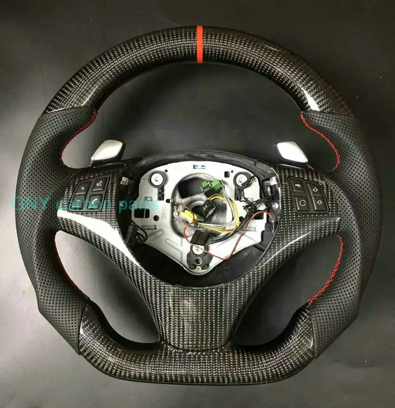 100% Real Carbon Fiber Paddle Car Steering Wheel For BMW 3 Series E82 E84 E87 E90 E92 E93