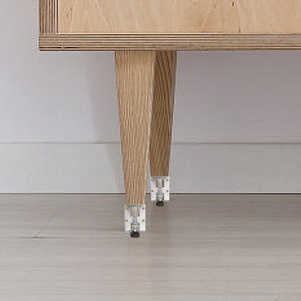 2개 조절식 캐비닛 발 받침대, 테이블, 옷장, 작업대용 중량 금속 가구 레벨링 발, 미끄럼 방지 패드