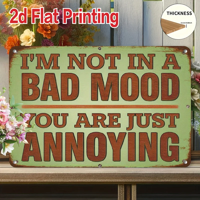 Vintage Metal Tin Sign - Passive Aggressive Wall Decor | 