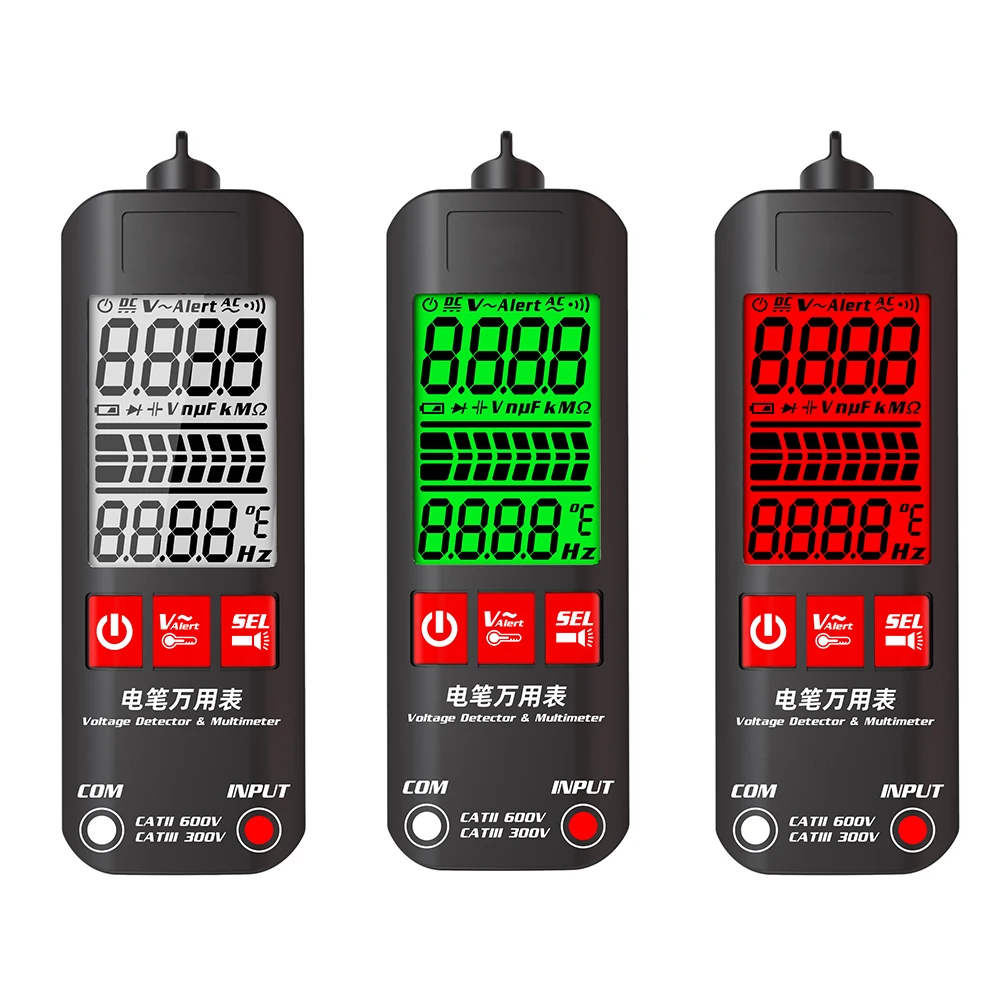 BSIDE A1 Mini Multimeter LCD Digital Tester Voltage Detector 2000 Counts DC/AC Voltage Frequency Resistance NCV True RMS Meter