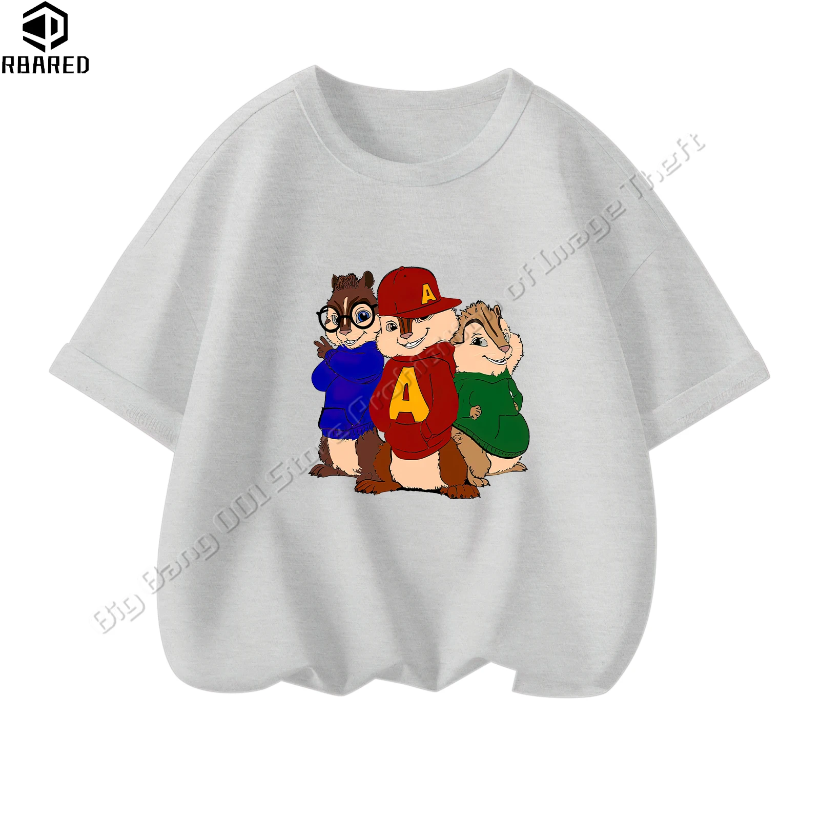 100% Cotton T Shirt 2024 Tops Large Size Children Clothes Summer Boy Girl Child Alvin and The Chipmunks T-shirts for Children