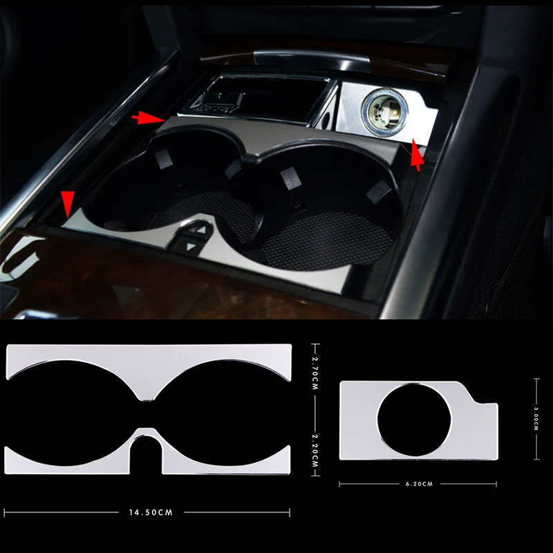 

For Mercedes-Benz E W212 12-15 3X Center Inner Water Cup Holder & Cigarette Lighter Panel Cover Trim Car Interior Accessories