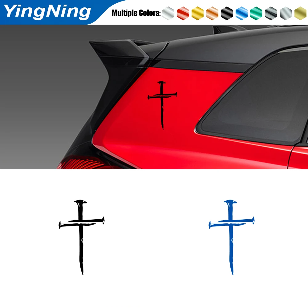 

The Nail Cross Funny Pattern Auto Reflective Sticker Car Bumper Body Rear Window Decorative Decal Laser Car Vinyl Decal Sticker