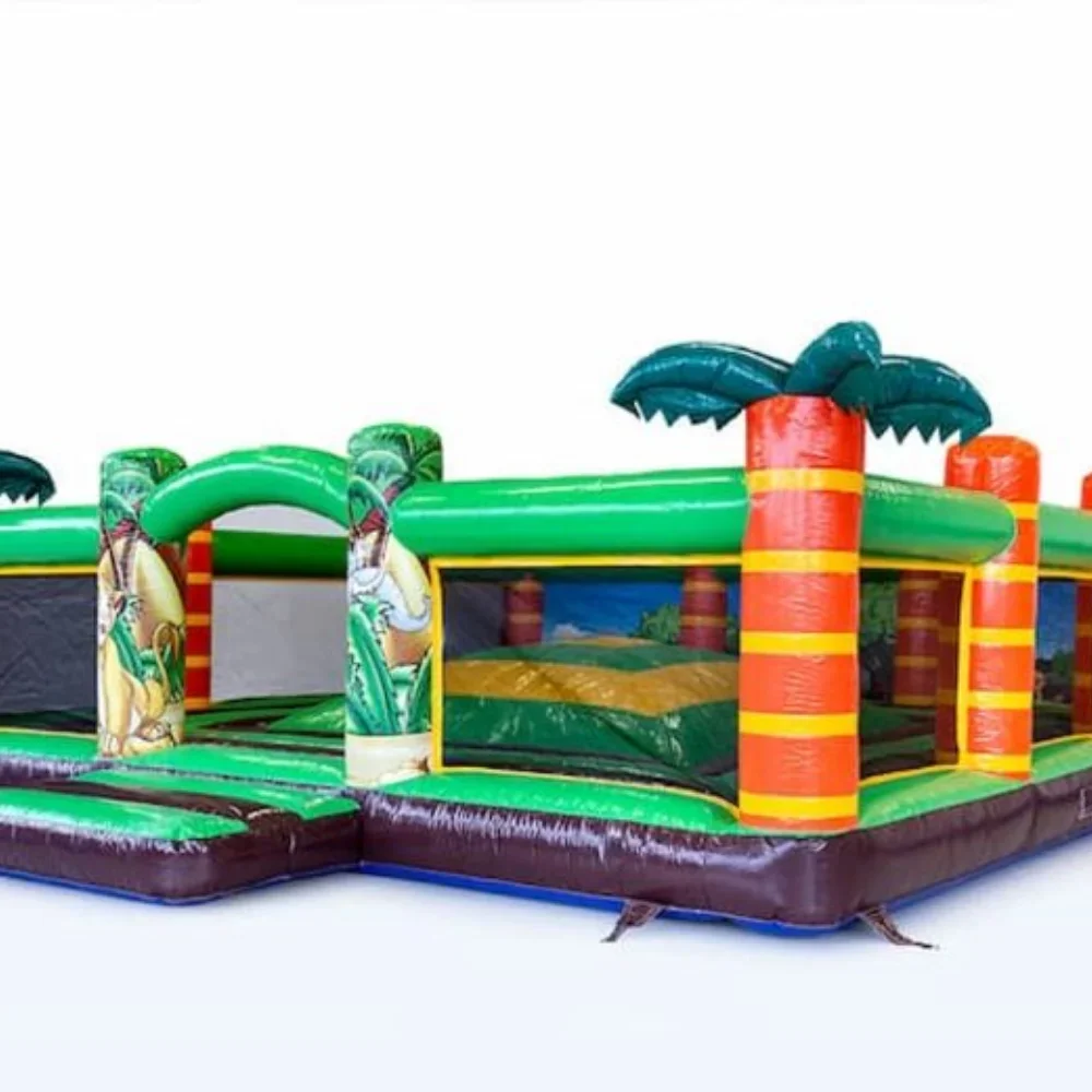 Outdoor Commercial Rental Party PVC Inflatable Airmountain With Walls Jungle Bounce House For Children