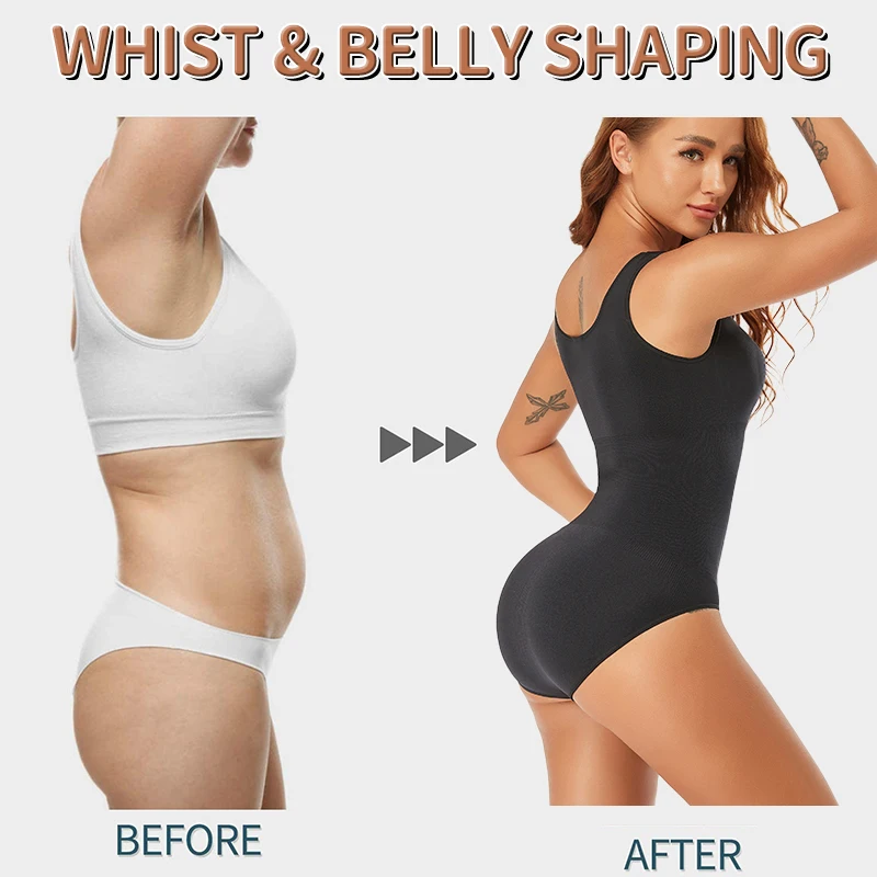 Bodysuit Shapewear Seamless Body Shaper Tummy Control Corset Top Women Belly Slimming Sheath Waist Trainer Abdomen Thigh Slimmer