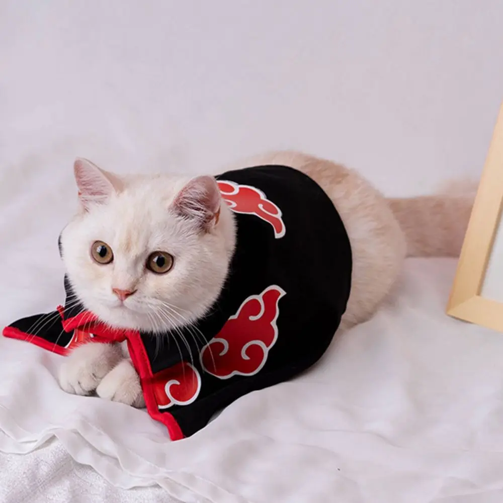 Pet Clothes Akatsuki Cat Cloak Halloween Dog Cape Leisure Tops Teddy Bear Puppy Cosplay Costume Dress Cape