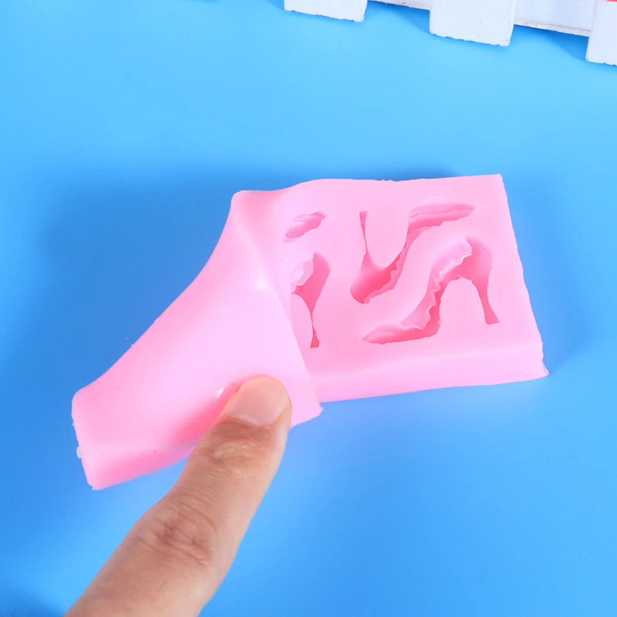 

3D High-Heeled Shoes Silicone Fondant Mold 8 Lattice Pink Microwavable Baking Supplies Cake Decorating Tools Chocolate Soap