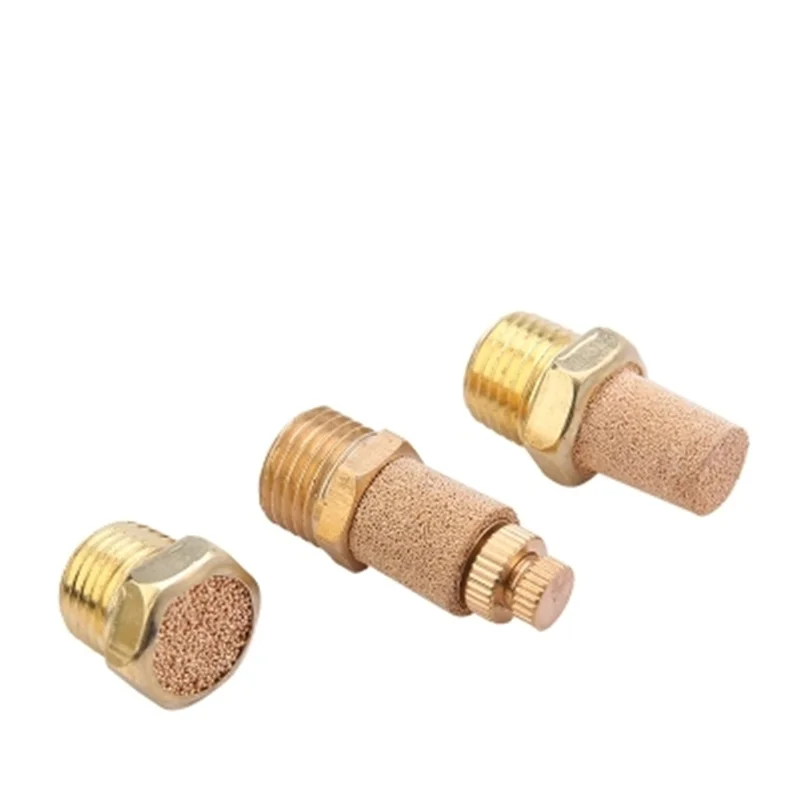 10pcs  Noise Filter Brass Muffler 1/8 1/4 3/8 1/2 3/4 Pneumatic Plug Silencer Air for Solenoid Valve Fitting Pipes