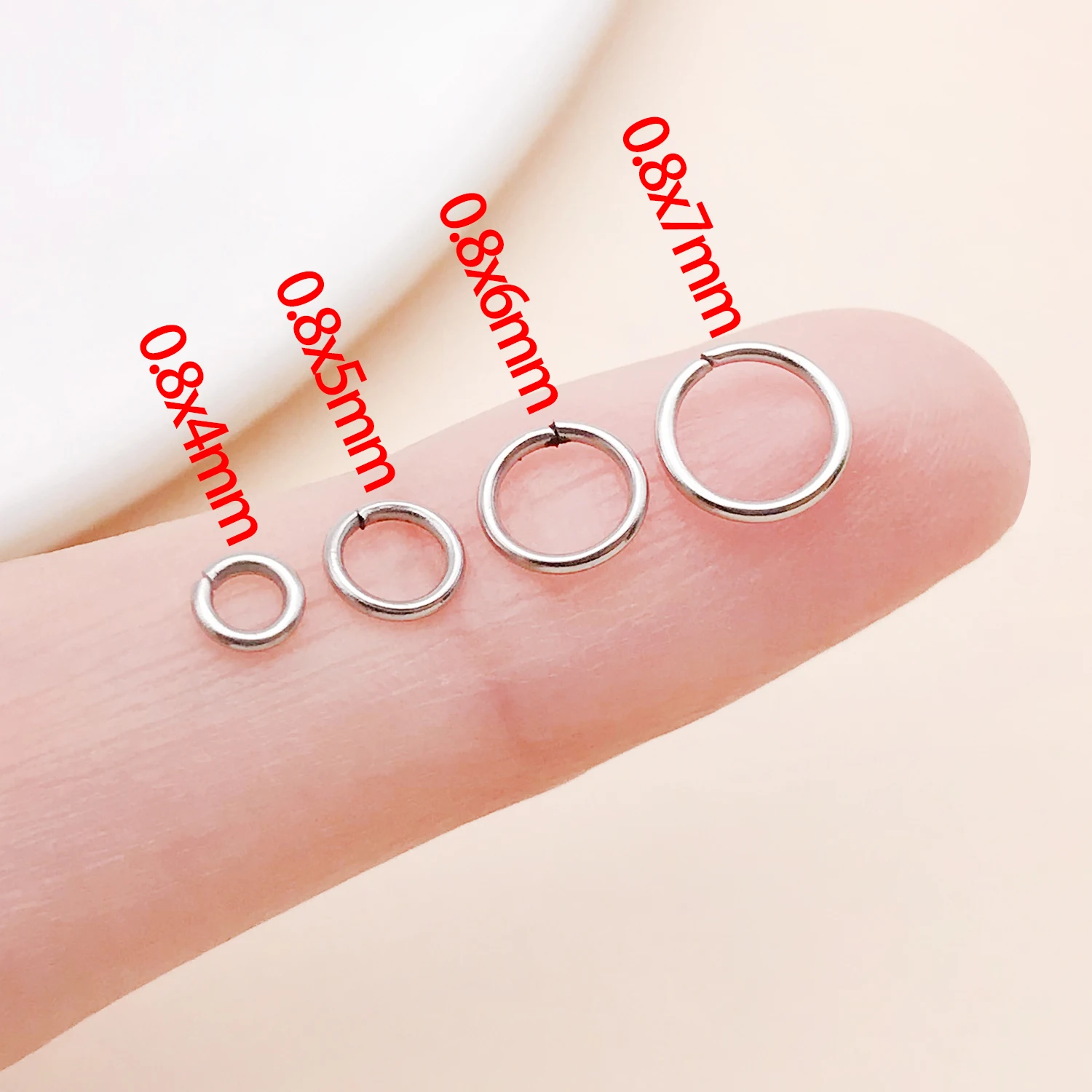 50 Stück 4-10mm Edelstahl Spaltringe Offene Einzelschlaufen Verbindungsringe für DIY Schmuckherstellung Armband Zubehör – Detail 4