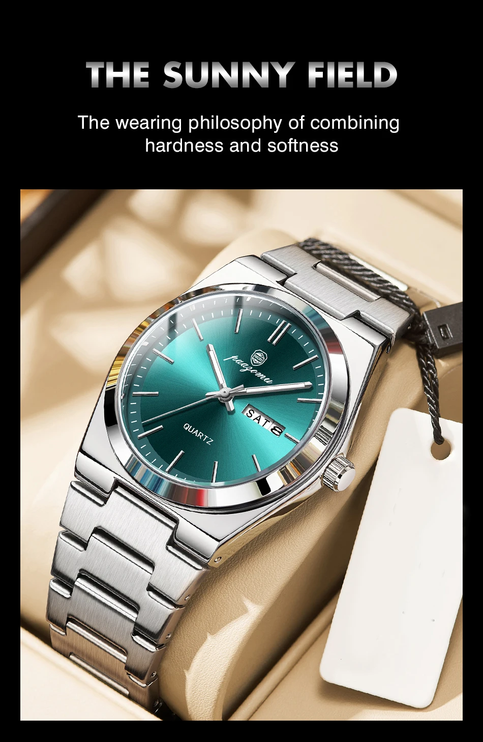PAAZOMU Ultradünne Quarzuhr für Herren und Damen, minimalistischer Stil, wasserdicht, leuchtende Armbanduhr, bequemer Riemen, tägliches Bürogeschenk – Detail 19