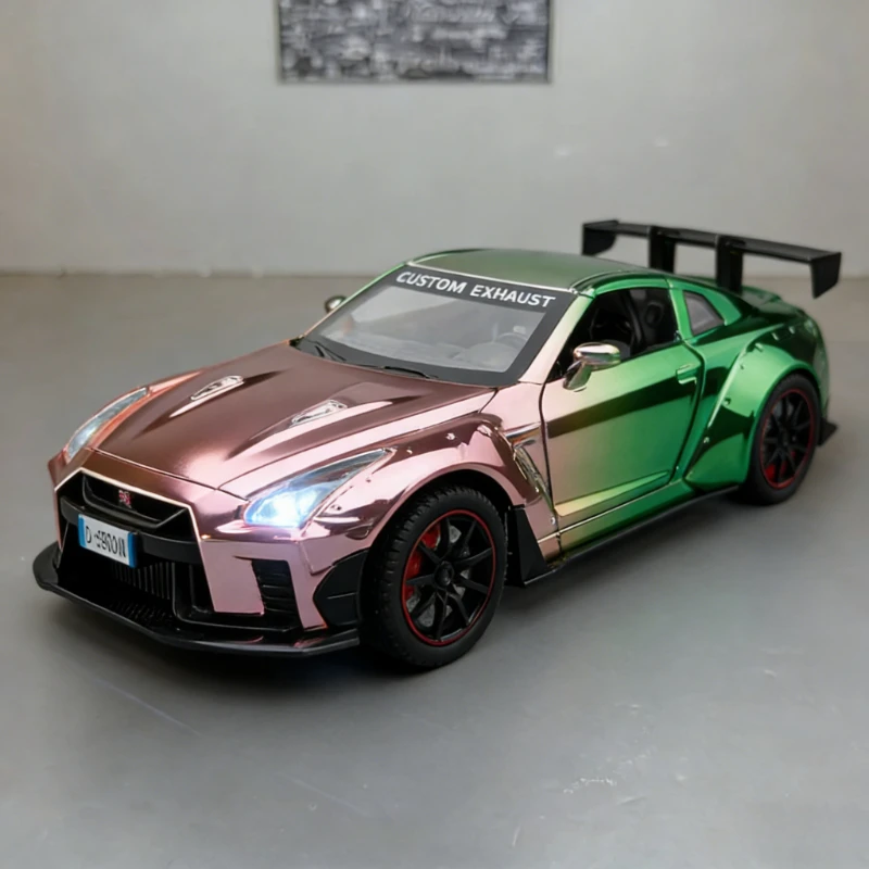

1:22 GTR R35 Sports Car Alloy Diecast Model Car Sound & Light Classic Collectibles Birthday Toy Gifts