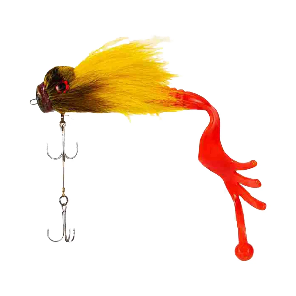 Mouse Fishing Lure Fly Hooks Freshwater Saltwater Lure Soft Fly with Double Hooks Yellow