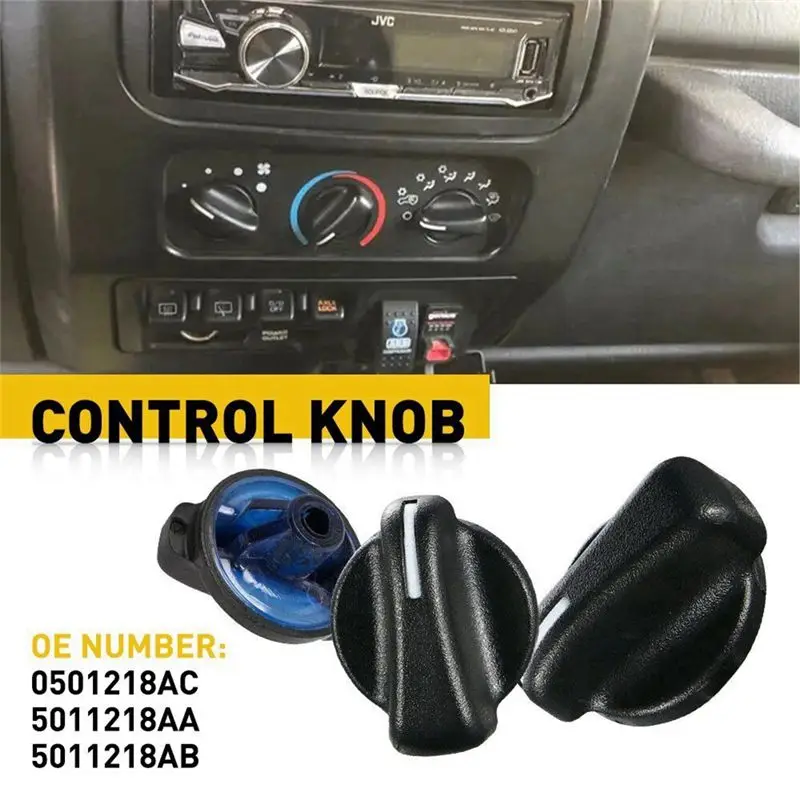#23S 3Pcs Car A/C Heater Climate Control Switch Knobs Dials Cover for Jeep,A/C Heater Knob,(plastic)