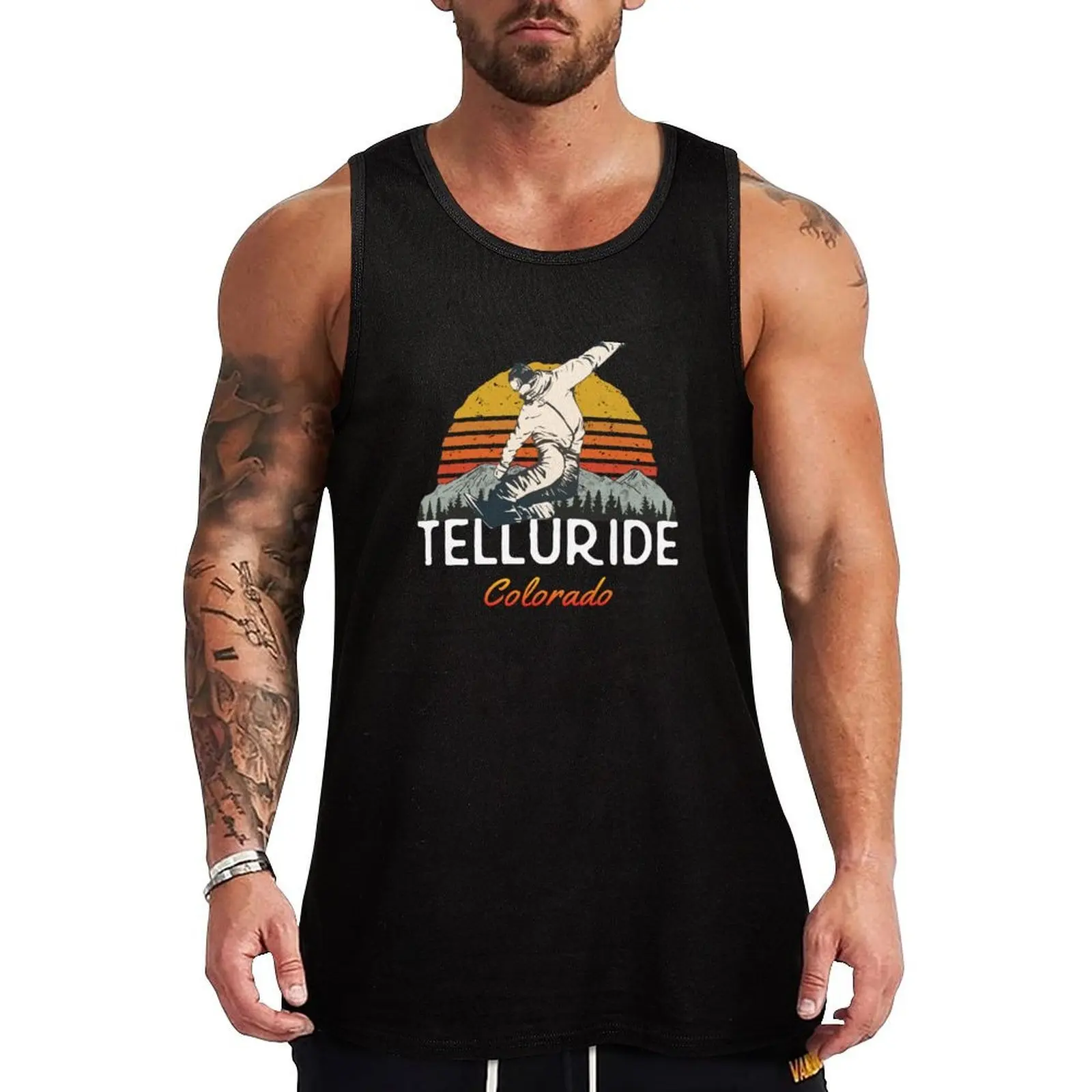 

Retro Vintage Colorado Telluride Tank Top quick-drying t-shirt anime top mens gym clothes Fitness men clothing