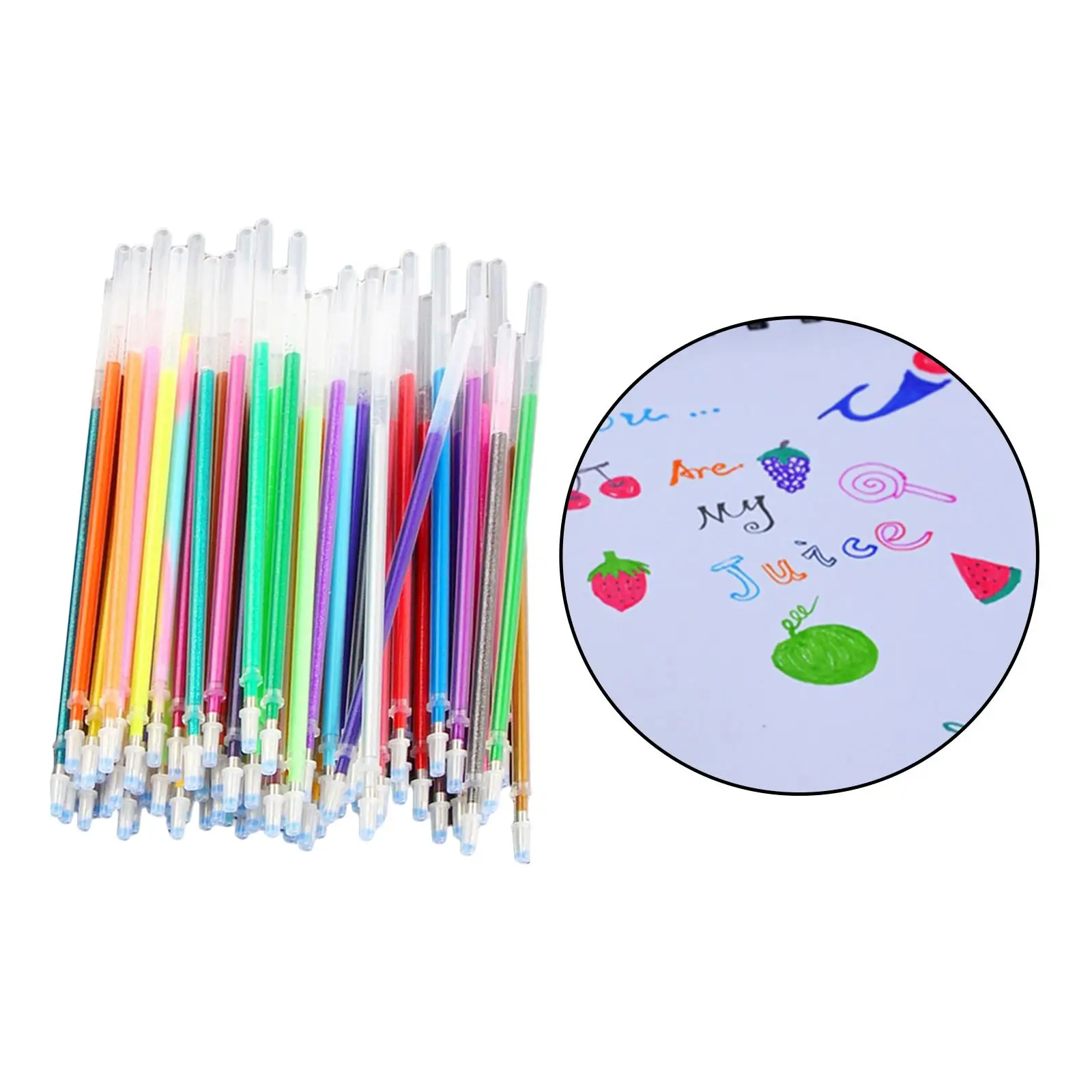 2-4pack Neon Gel Pen Refill Glitter Pen for Coloring Drawing Craft