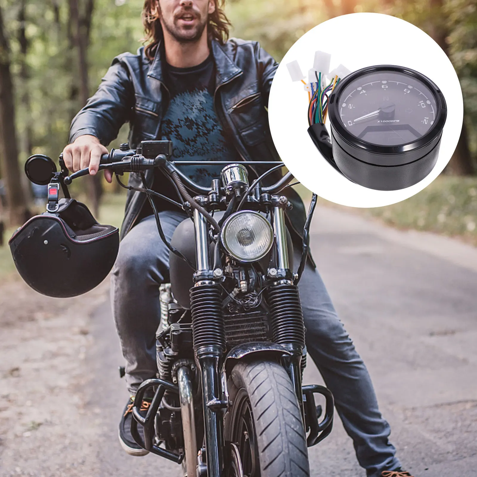

12000Rpm LCD Digital Speedometer Tachometer Odometer Waterproof Shockproof Motorcycle Gauge for Universal Fit Bikes