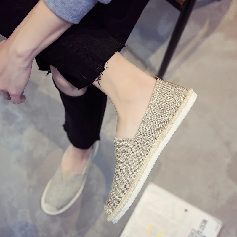 Espadrille Shoes Flax Loafers With Fur Slip-on Shallow Mouth Casual Female Sneakers Round Toe Summer Linen Slip On Lace-Up Micro