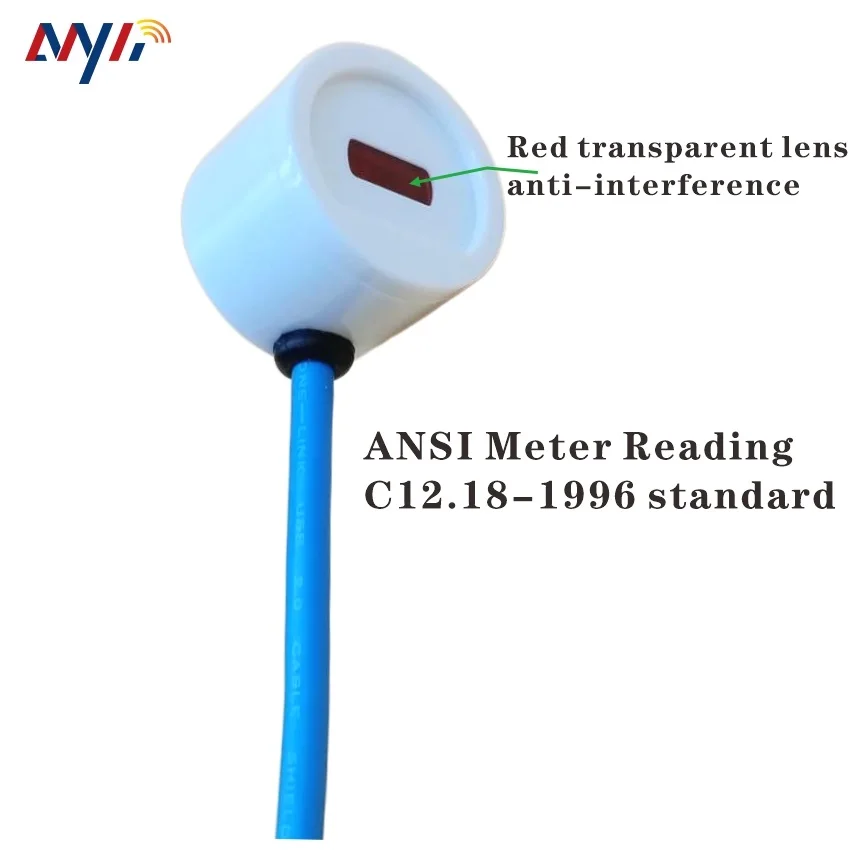 ANSI-comunicación Tipo 2 C12.18 USB 2,0 a TransData infrarrojo IR, sonda óptica Universal para lectura de medidor inteligente kWh