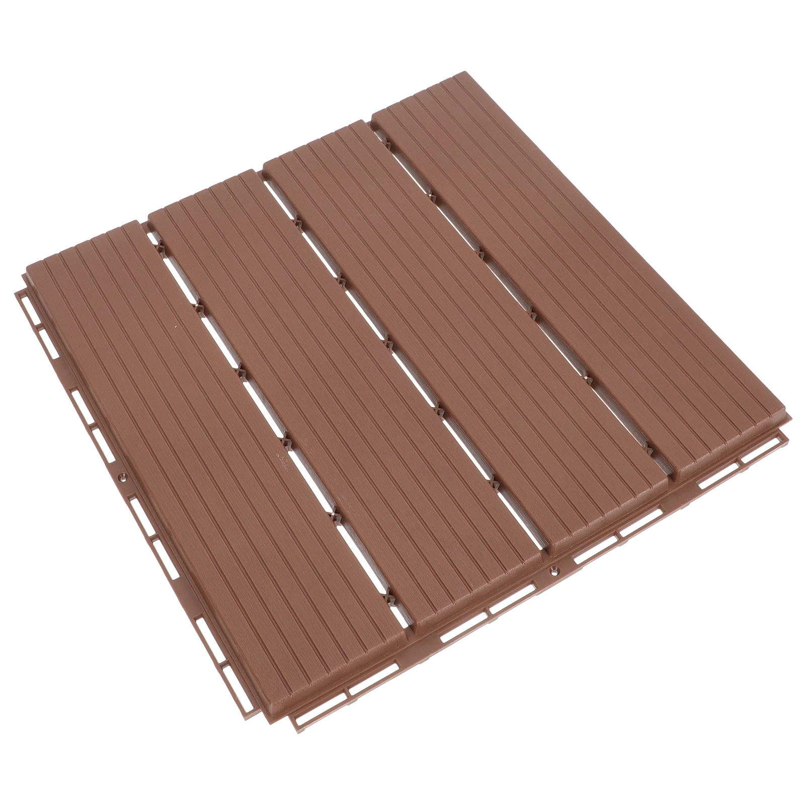 

1pcs Wood-Plastic Floor Composite Square Outdoor Deck Flooring Brown Waterproof Garden Splicing Yard Durable Easy Install