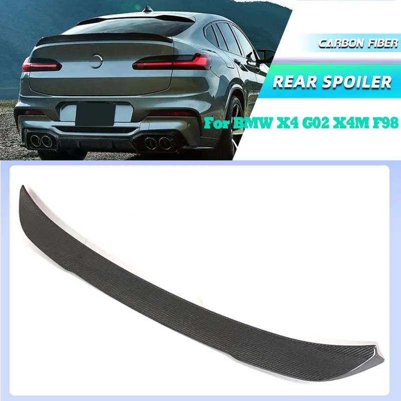 

Full Carbon Fiber Car Rear Trunk Spoiler Wings for BMW X4 G02 X4M F98 M40i 2023 2024 Racing Rear Spoiler Tail Boot Wing Lip