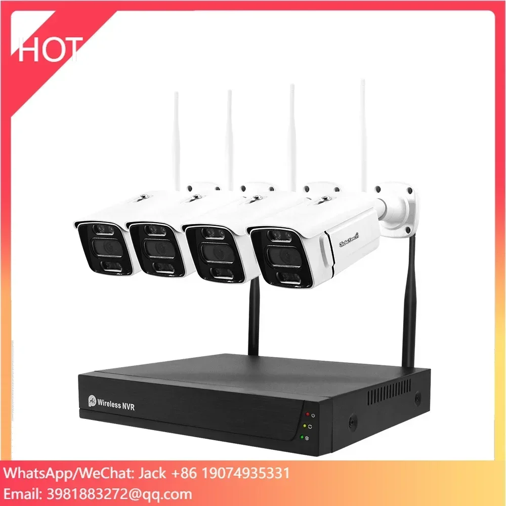 

JideTech Wifi 3MP 4CH HD IP Camera NVR Kit 3.6MM Fixed Lens Home Bullet Security Camera System Wireless CCTV Surveillance System
