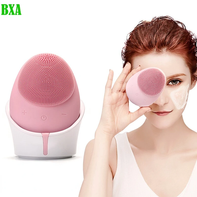 Ultrasonic Silicone Face Cleansing Brush Electric Wireless Charger Waterproof Facial Cleansing Instrument Massage Relaxation