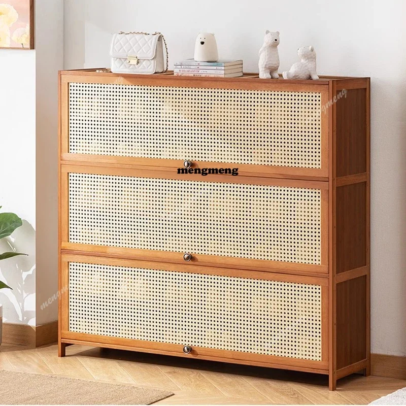 

Italian Minimalist Organizer Shoe Cabinet Wooden Shelves Slippers Hidden Shoe Shelf Designer Bedroom Zapatero Hotel Furniture